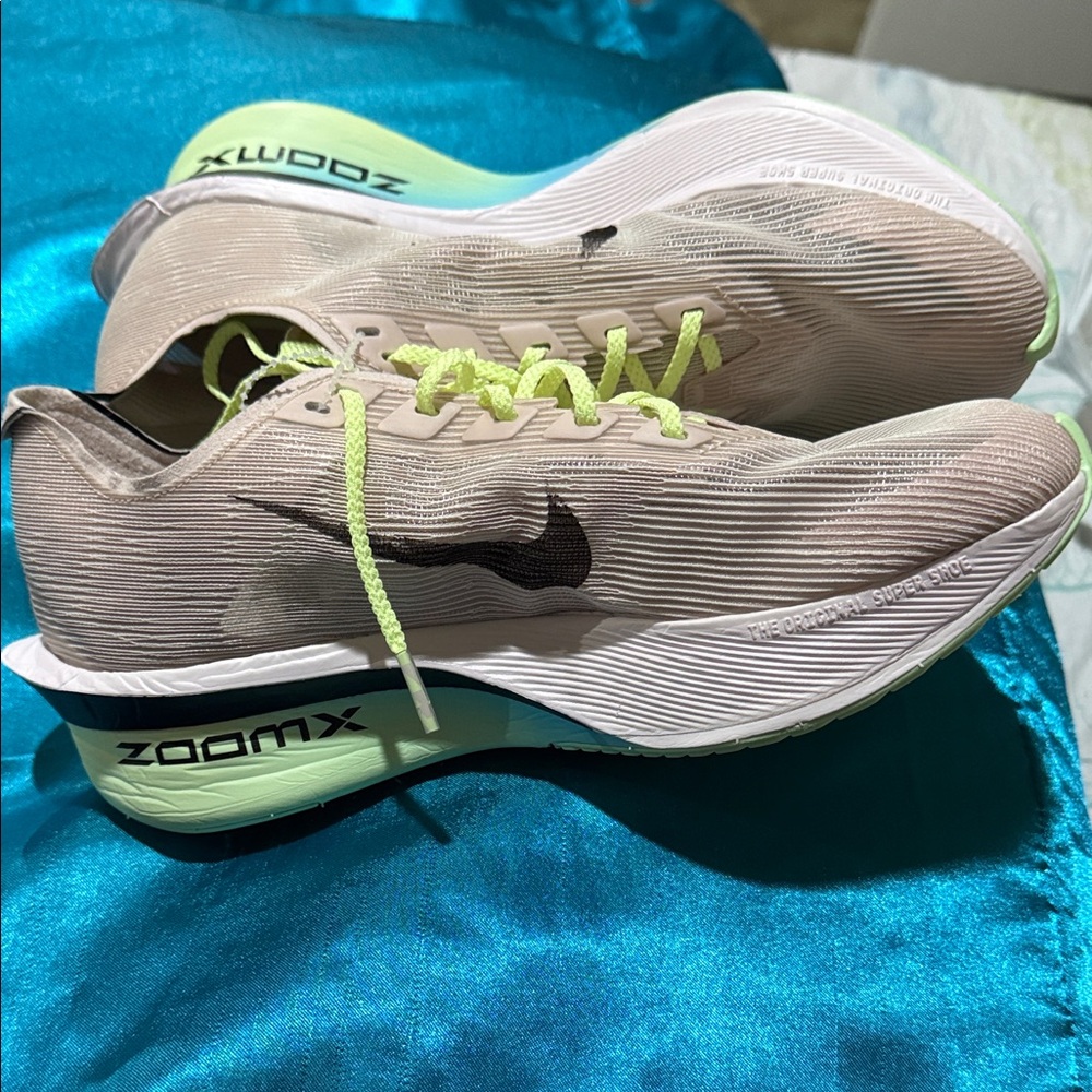 Nike Vaporfly 04 Women's Shoes - Beige and Neon Green